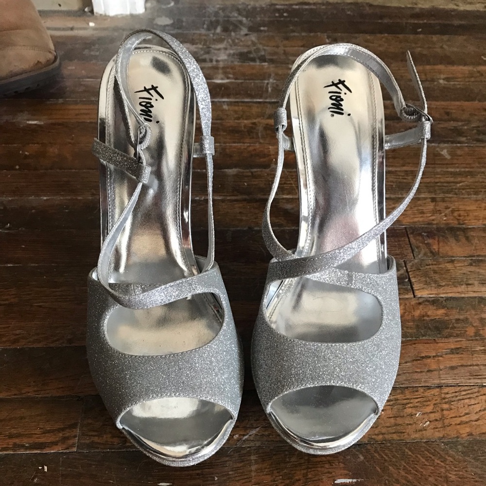 Silver high heels
